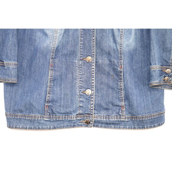 Vintage Y2K Fashion Bug Womens Denim Jacket 22W Blue Button-Up Preppy - Picture 5 of 10
